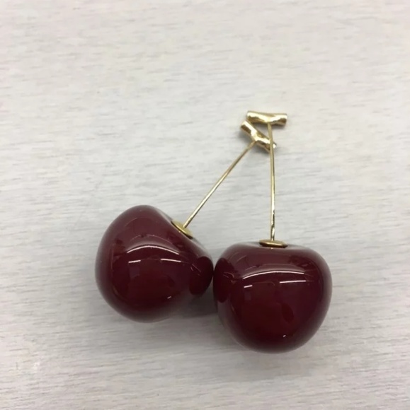 *1 left* Dark Juicy Cherry Dangle Acrylic Earrings - Picture 3 of 5